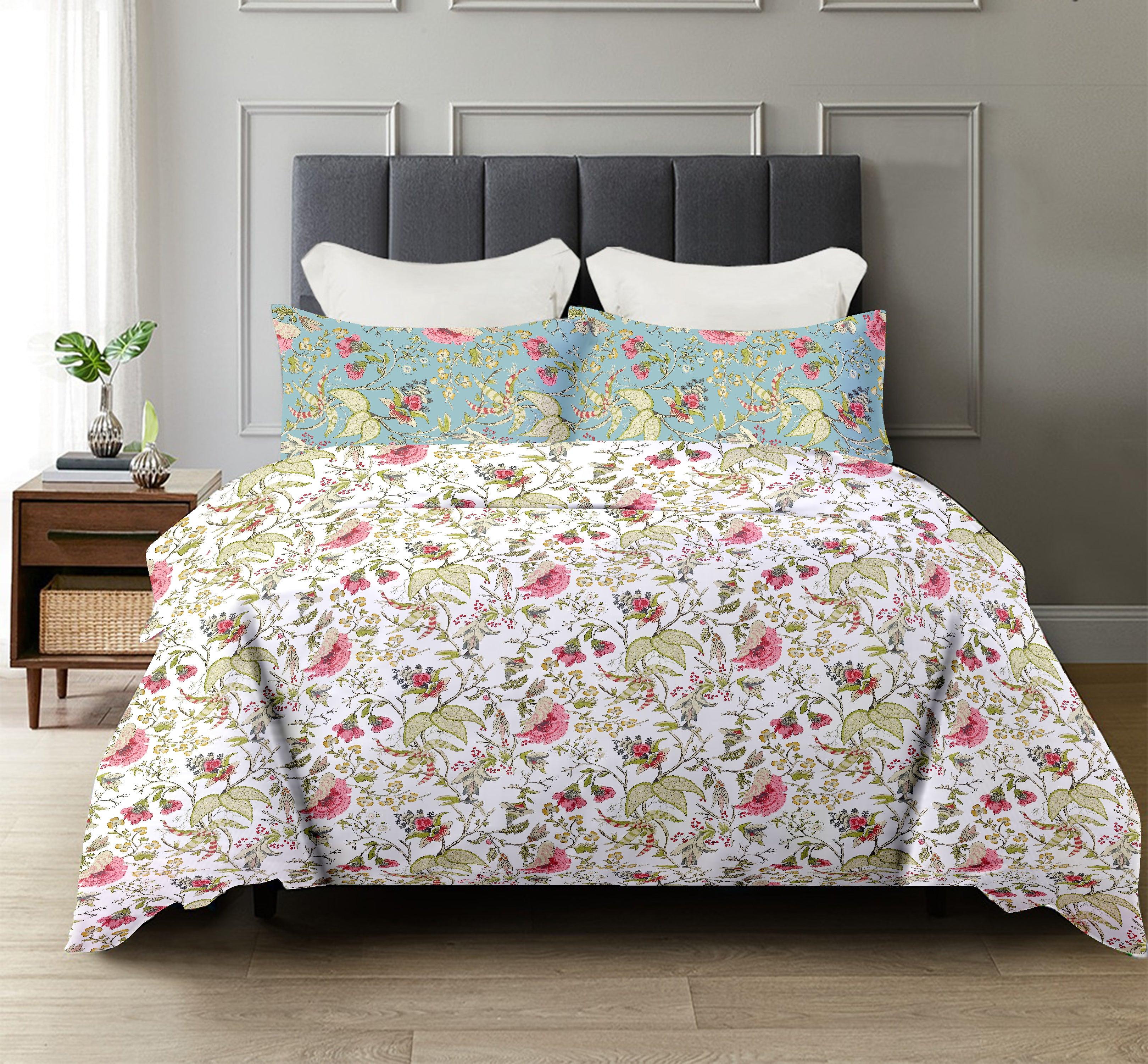 Cotton Queen Duvet Cover with 2 Pillow Covers (Calicut Collection