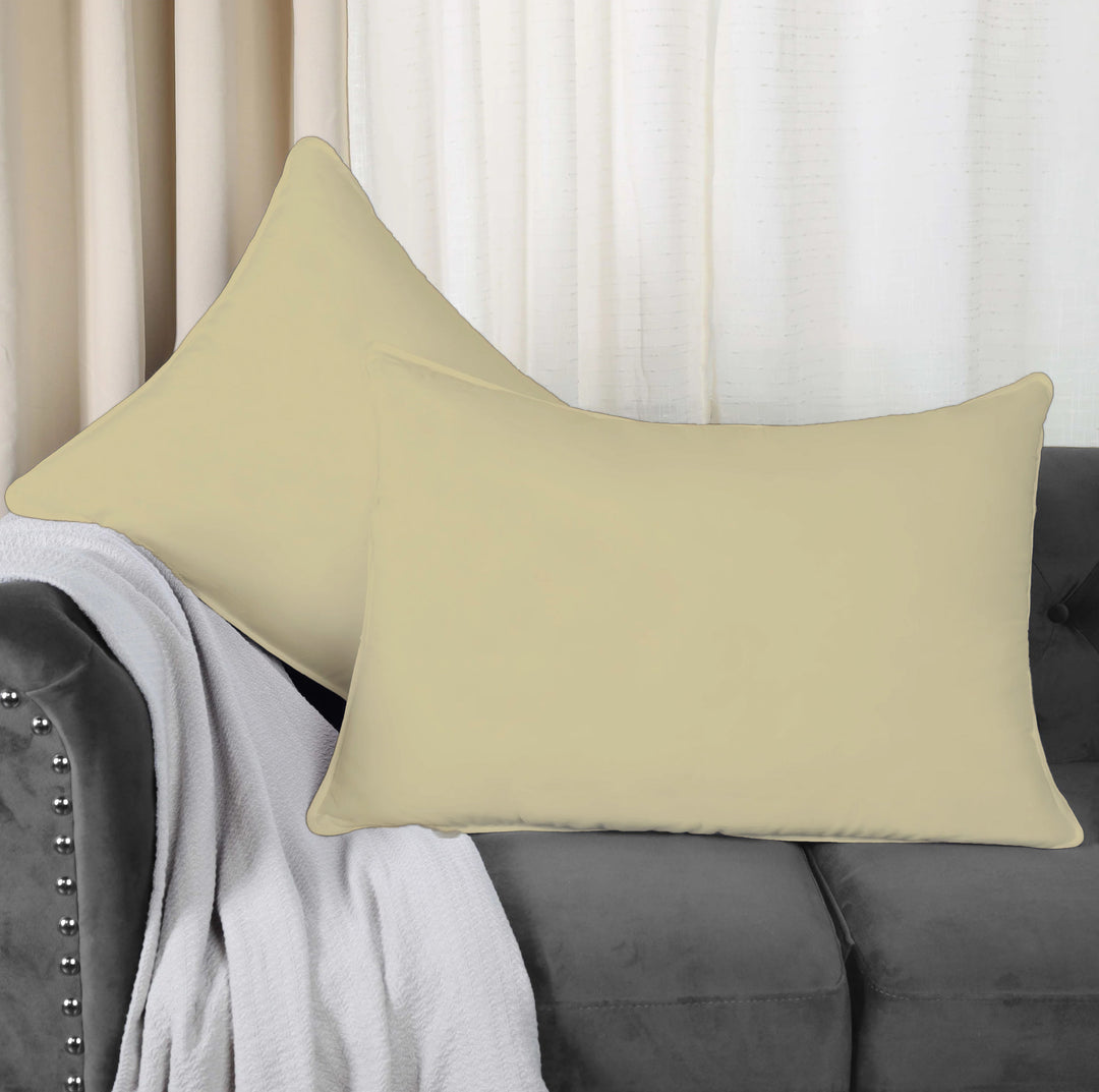 300TC Plain Cotton Pillow Covers - Pack of 2