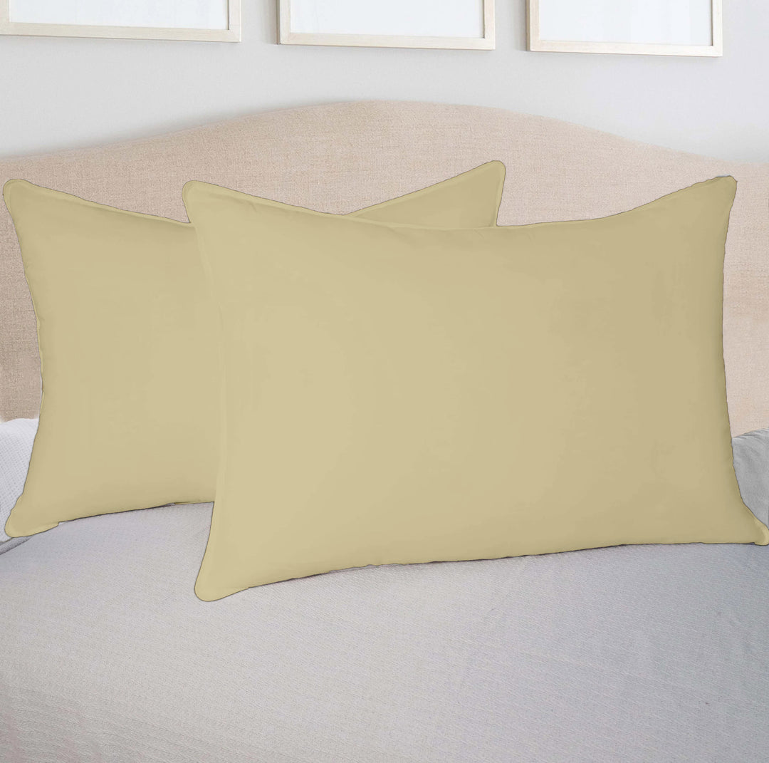 300TC Plain Cotton Pillow Covers - Pack of 2