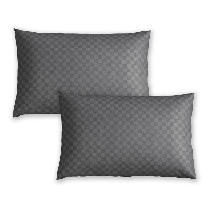 300TC Jacquard Checks Cotton Pillow Covers - Pack of 2