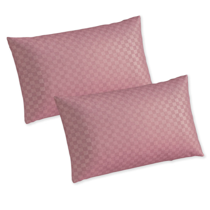 300TC Jacquard Checks Cotton Pillow Covers - Pack of 2