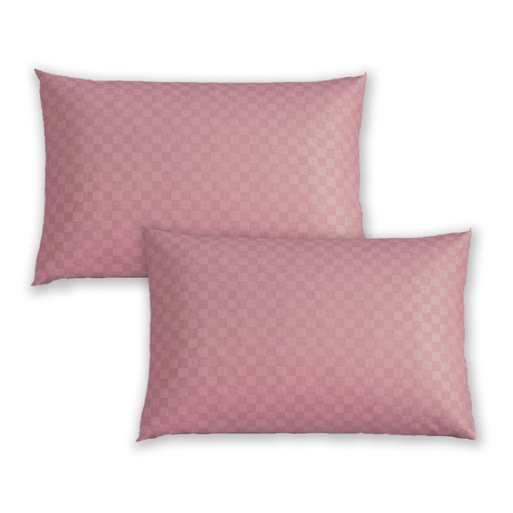 300TC Jacquard Checks Cotton Pillow Covers - Pack of 2