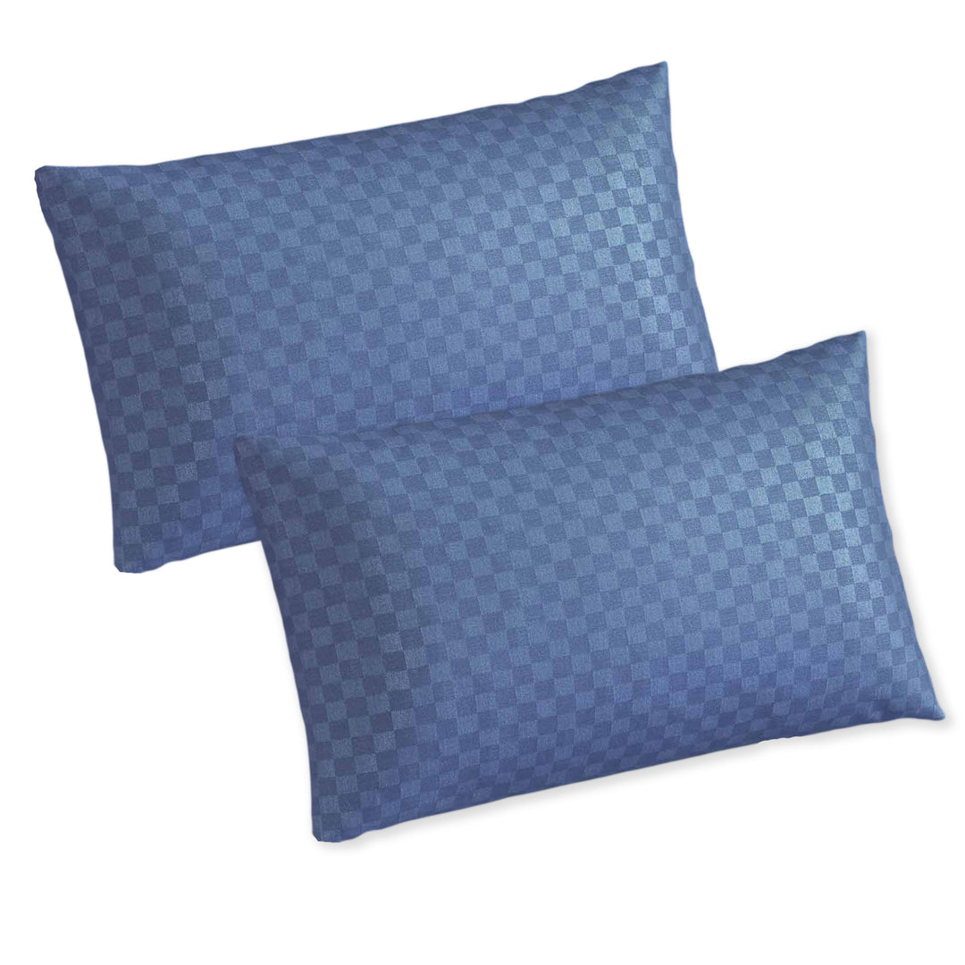 300TC Jacquard Checks Cotton Pillow Covers - Pack of 2