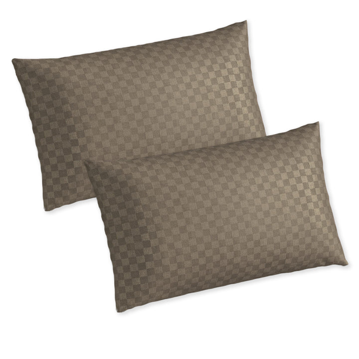 300TC Jacquard Checks Cotton Pillow Covers - Pack of 2