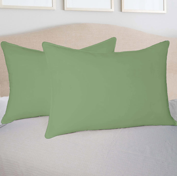 300TC Plain Cotton Pillow Covers - Pack of 2