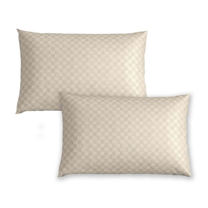 300TC Jacquard Checks Cotton Pillow Covers - Pack of 2