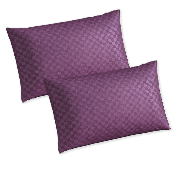 300TC Jacquard Checks Cotton Pillow Covers - Pack of 2