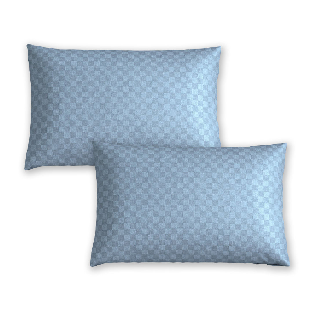 300TC Jacquard Checks Cotton Pillow Covers - Pack of 2