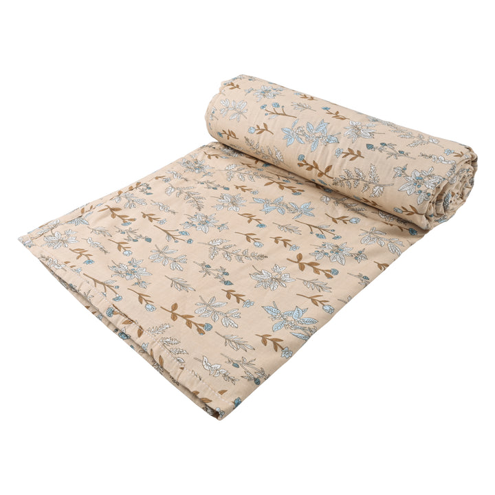 Cotton Double Dohar (Beige Carnations)