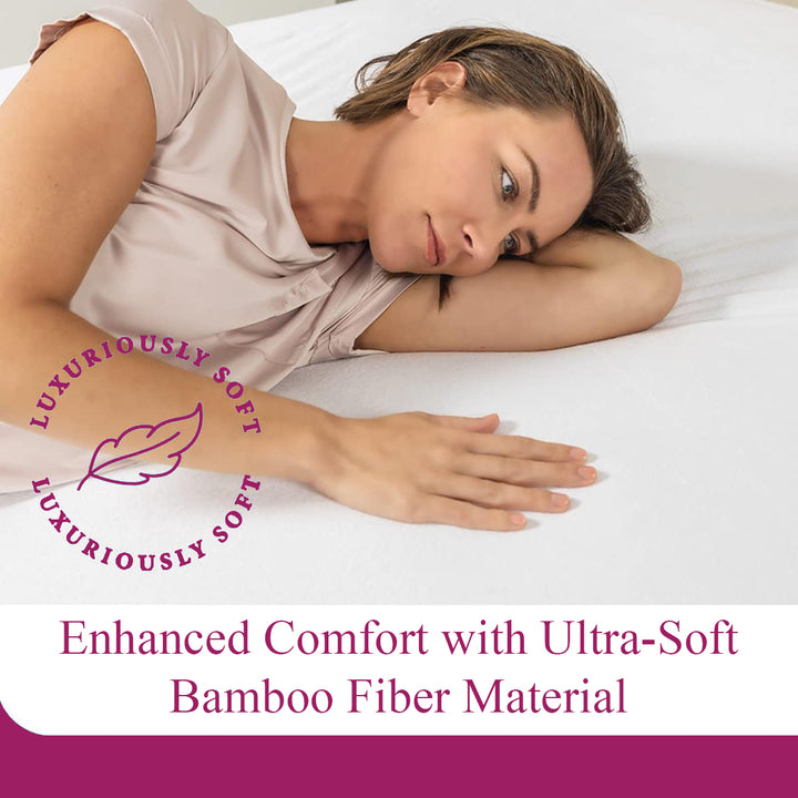 Antibacterial Hypoallergenic Silky Bamboo Waterproof Mattress Protector