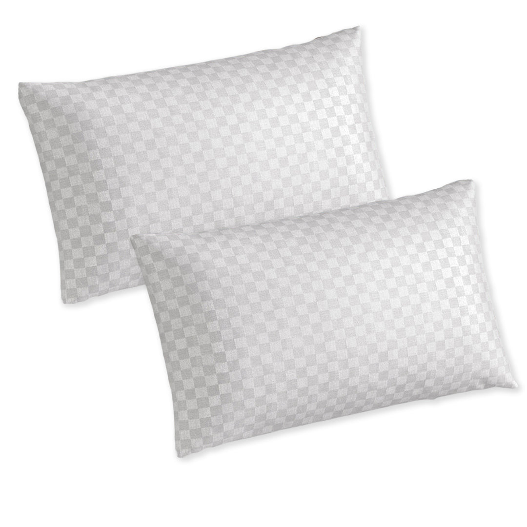 300TC Jacquard Checks Cotton Pillow Covers - Pack of 2