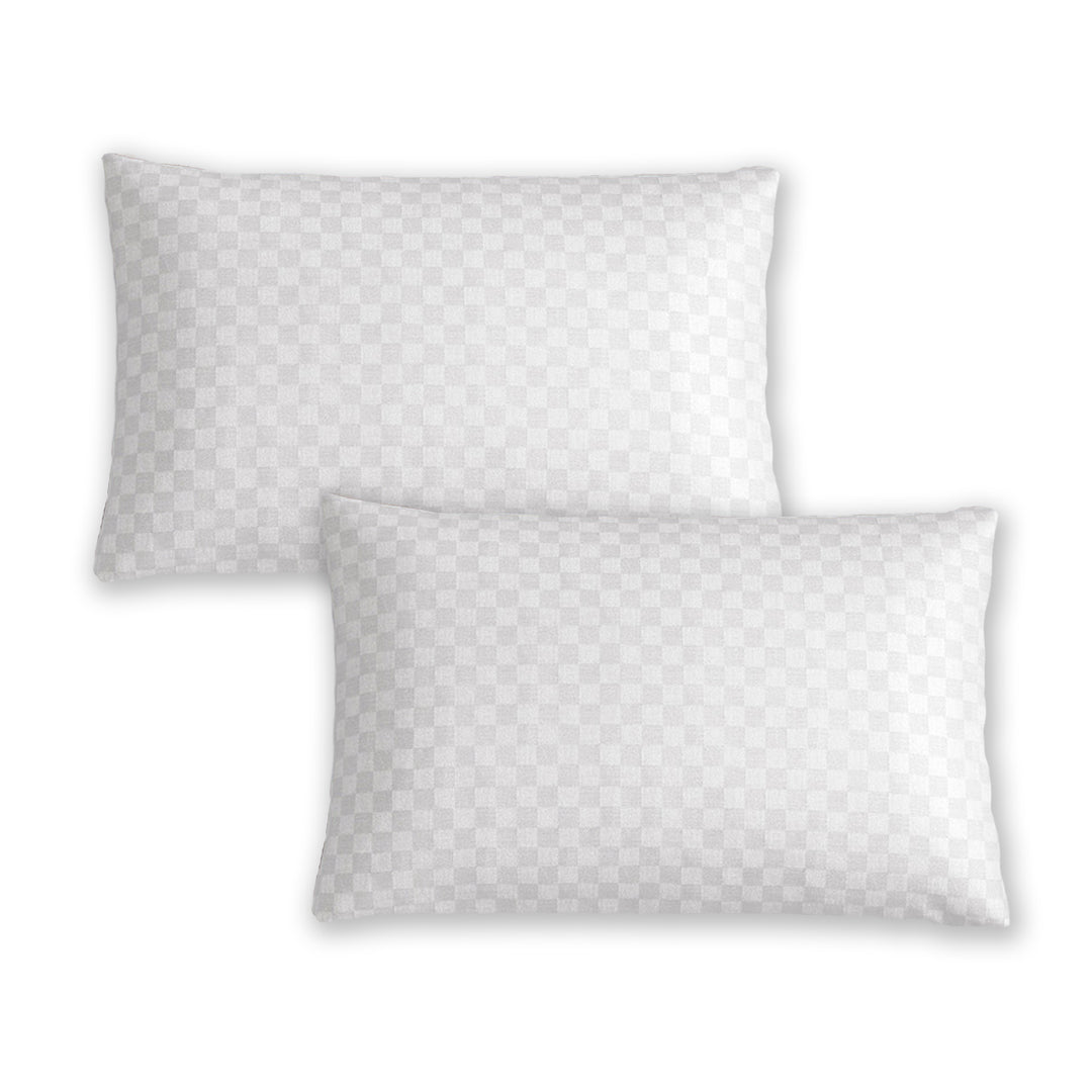 300TC Jacquard Checks Cotton Pillow Covers - Pack of 2